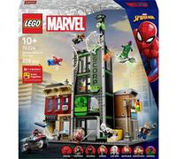 LEGO ǀ Marvel Spider-Man Contro Oscorp - Giocattolo Interattivo con Moto, 8 Minifigure tra cui Miles Morales e Green Goblin - Regalo da Collezione da Supereroi per Bambini e Fan da 10 Anni - 76324