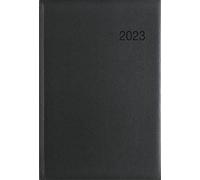 766-0020 - Agenda settimanale 2023, 14,6 x 21 cm, 1 settimana su 2 pagine, con perforazione angolare, taccuino settimanale, colore: nero