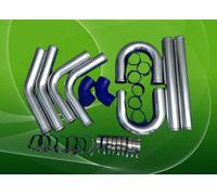 76mm 3" INCH UNIVERSAL ALUMINUM INTERCOOLER TURBO PIPE PIPING KIT Hose blue