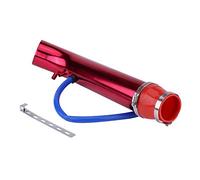 76mm Automotive Universal Aluminium Intake Pilot Filter Hose Kit (Red) Air Conditioning Inlet Inlet Tube and Protective Cover Suitable for Air Intake Hose Replacement (Red)