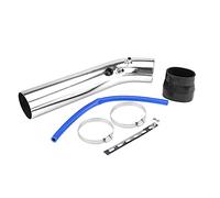 76mm Automotive Universal Aluminium Intake Pilot Filter Hose Kit (Red) Air Conditioning Inlet Inlet Tube and Protective Cover Suitable for Air Intake Hose Replacement (Silver)