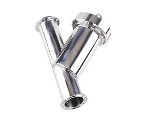 76mm Pipe OD x 3" Tri Clamp Ferrule 91mm 50 Mesh Y-Shaped Strainer Filter SUS 304 Stainless Steel
