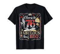 76th Birthday Women Cheers to 76 Years Fabulous Since 1950 Maglietta
