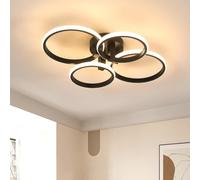 76W Lampadario da Soffitto Dimmerabile Plafoniera LED 4-Cerchi Soggiorno Cucina [EEK: A]