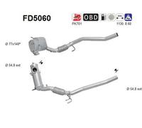 AS Filtro antiparticolato (FAP) per VW Scirocco Van 137 2.0 TDI 103 kW 140 CV