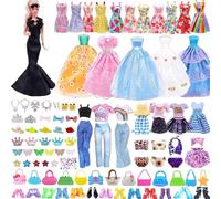 77 Pezzi Abbigliamento e Accessori per 11,5" Bambola, Vestiti e Accessori per Bambola Inclusi Abiti da Sera Matrimonio Abiti Tops Pantaloni Mini Vestiti Abiti Bikini Borse Scarpe Accessori