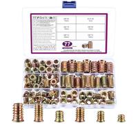 77 Pz Inserti Filettati per Legno, M6 M8 M10 Rivetti Filettati, Bussole Boccole Filettate per Legno, Dado Hardware, Viti a Esagono Incassato per Mobili Pannelli