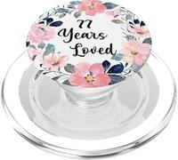 77 Years Loved 77th Birthday Floral 77 Year Old Men Women PopSockets PopGrip per MagSafe