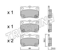 777.0 TRUSTING Kit pastiglie freno, Freno a disco per LEXUS