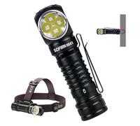 77outdoor Sofirn HS41 - Lampada frontale ricaricabile, 4000 lumen, LED ad angolo retto, con 9 modalità, resistenza all'acqua IP68, luce frontale super luminosa ad alta luminosità, per lavoro,