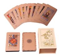 78 carte TROT in oro, Set classico di divinazione mistica con guida in oro rosa TROT carte Deck Set con significati su di loro per principianti ed esperti praticanti, carte da gioco per mazzi TROT