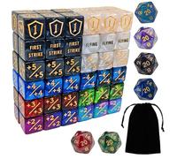 78 PCS MTG Contatori di Dadi - Contatore di Parole Abilità, -1/+1 Life Counter, Shield Life Counter Dice, Marble Colour D6 Dice Dice, per MTG, TCG, Giochi di Carte (sacchetto nero incluso)