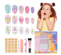 78 pezzi Premere ulteriormente le unghie per bambini, EBANKU, confezione da 3 pezzi per bambini, kit unghie finte, vecchio cuore colorato, premere ulteriormente le unghie per ragazze 8-12 anni con