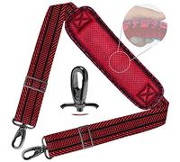 78" Tracolla per borsa universale, Ampia Tracolla con Cuscino Fisso Ultra Spesso e Fibbie a Doppio Bilanciamento per Borsa da Viaggio, Borse Sportive, Borsa per Laptop, Borsa a Tracolla -Nero rosso