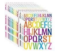 780 Adesivi di Lettere, 15 Fogli, Lettere Adesive Multicolori in Vinile Impermeabile, 15 Colori, Adesivi con Lettere Grandi per Finestre, Poster, Etichette, Cassette delle Lettere, Fai da Te