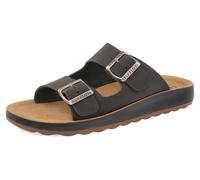 781714C CIABATTA 2 FIBBIE FLY FLOT PELLE COL NERO MADE IN ITALY SOTTOPIEDE SOFT