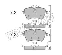 784.0 TRUSTING Kit pastiglie freno, Freno a disco per MINI