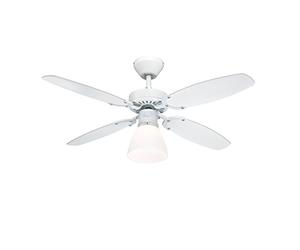 78708 Ventilatore da soffitto bianco da 105 cm Capitol per interni, kit di luce con vetro smerigliato opale