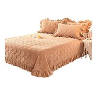 78977 Lenzuolo Trapuntato in Cotone E Velluto di Cristallo Copriletto Singolo Matrimoniale 3 Pezzi Biancheria da Letto Decorazione Coperta Multifunzione con 2 Federe,A-SuperKing:250x270cm+50x70cmx2