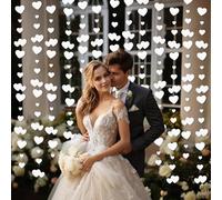 78Ft Cuori di Carta,6 Pezzi Ghirlande Doppio Cuore Bianco 4m,Decorazioni Matrimonio,Ghirlande per Feste,Ghirlandes da Appendere,San Valentino Festa Sfondo Fotografico Baby Shower Addio Al Nubilato