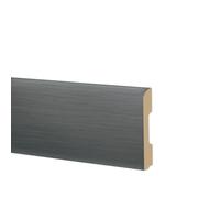 78ml Bancale di Battiscopa BC Spazzolato in POLIMERI EqualWood HI-TEC 68x10mm Bianco, Alluminio ecc. - ALLUMINIO