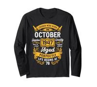 78th Birthday The Real Legends October 1947 78 Years Old Men Maglia a Manica