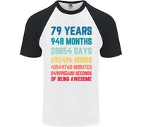 79° Compleanno Maglietta S/S Da Baseball Per Uomini Di 79 Anni
