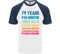 79° Compleanno Maglietta S/S Da Baseball Per Uomini Di 79 Anni