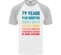 79° Compleanno Maglietta S/S Da Baseball Per Uomini Di 79 Anni