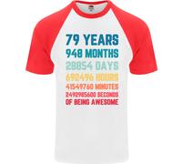 79° Compleanno Maglietta S/S Da Baseball Per Uomini Di 79 Anni