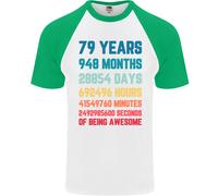 79° Compleanno Maglietta S/S Da Baseball Per Uomini Di 79 Anni