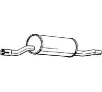 71 CV SILENZIATORE CENTRALE PER FIAT Ducato Furg 280 1.9 D KW 52 CV 71