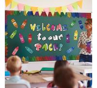 79 decorazioni per bacheche in aula con lettere dell'alfabeto 3D, ritagli a pastello e bordi regolabili per scuole e ambienti educativi