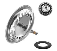 Ø 79 mmTappo Lavandino Cucina in altezza, Tappi per Lavello in Acciaio dei lavelli traboccanti o sfalsati dota, Filtro per Lavello Cucina, Regolabile in Altezza, per Cibo Hair Catcher, Non si Intas