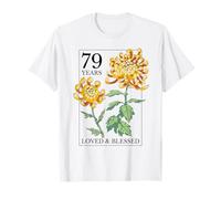 79 Years Loved And Blessed - Timbro Floreale per 79° Compleanno Maglietta