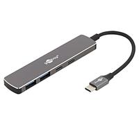 goobay USB C 3.2 - USB A 3.2 / USB C maschio a 2 x USB-C/2 x USB-A, hub compatto per laptop, tablet, smartphone, velocità dati SuperSpeed fino a 5 Gbps, compatibile con Windows/Linux/macOS, 79159