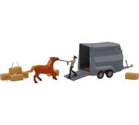 Busch Set azione 79858 – Pony testardo H0 con rimorchio cavalli – Nuovo 2025