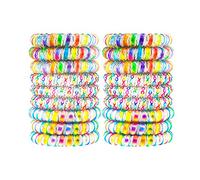 79STYLE 15pcs Spiral Hair Ties Traceless Coil Hair Ties Rainbow Plastic Phone Cord Ponytail Holders For Girls Toddlers And Women Thick Thin Curly (3 Candy Colors -Large Size)