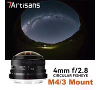 7Artisans 4mm F2.8 Fisheye Ultra Wide Angle Prime Lens for M4/3 M43 Mount Camera