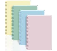 7CDXD 4 Quaderno Spiralato Confezione, 100 G/M² Pagina Foderata Taccuino con Spirale a Righe, 21 * 14.5 cm Quaderno ad Anelli con 160 Fogli per Note Lavoro Ufficio Donna Uomo