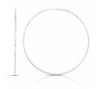 7cm Taglio Diamante Rodio Infinito Orecchini Rotondi a Cerchio 925 Argento