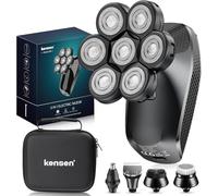 7D Head Shaver, KENSEN Upgrade 5 in 1 Head Shavers for Bald Men, Cordless USB Rechargeable Electric Razor, Waterproof Wet/Dry Mens Grooming Kit with Gift Box Package