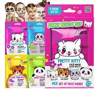 7DAYS Maschere Viso in Tessuto | Set Regalo Donna, Skincare Coreana Idratante e Antirughe | 4 Maschere ANIMAL con Vitamina C, E, A, B, Aloe Vera, Burro di Karité e Niacinamide - 4x33g