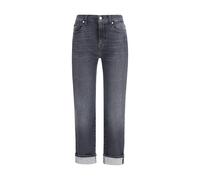 7FOR Black Cotton Relaxed Fit Jeans - W25