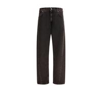 7FOR Black Cotton Straight-Leg Jeans - W31