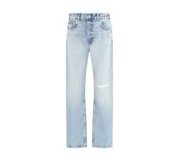 7FOR Blue Cotton Straight-Leg Jeans - W30