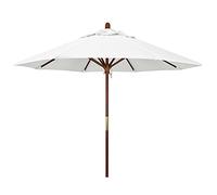 7ft/2.1m Garden Patio Umbrella Wooden Outdoor Market Table Umbrella Sun Shade UV Protection 50+ Polyester Canopy Wooden