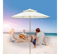 7ft/2.25m Beach Umbrella Market Table Umbrella with Vent And 8 Sturdy Ribs Double Umbrellas for Patio/Garden/out