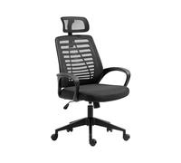 7H SEVEN HOUSE - Sedia da scrivania ergonomica Taskmaster Pro, Poggiatesta, schienale traspirante, altezza regolabile, reclinabile, supporto lombare, braccioli e ruote, nero/grigio scuro/grigio chiaro