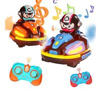 7JI Macchina Telecomandata Auto Paraurti, 2 Pcs RC Bumper Car con Bambola Catapulta, Gioco Multiplayer di Collisione dell'automobile, Musica LED e Spruzzo, Regali per Ragazzi le Ragazze Oltre 6 Anni